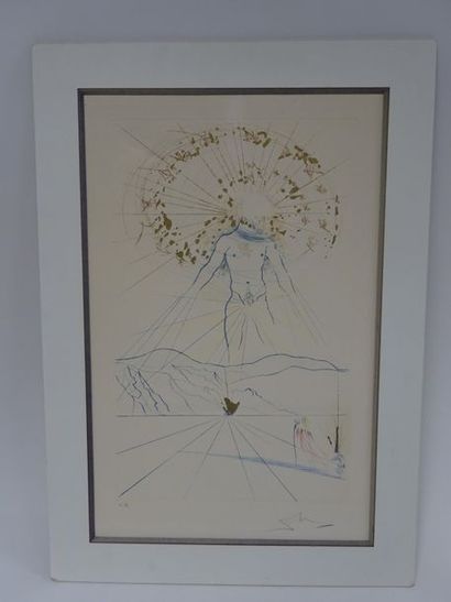 Salvador DALI (1904-1989) 

Marie sautant par-dessus les montagnes, 1971. 

Gravure...