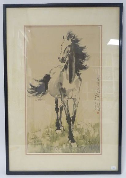 Cheval courant de Xu BEIHONG 

Impression de Braun, éditeur d'art.

61 x 35,1 cm...