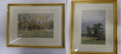 Henri Laurent Mouren (1844-1926). 

Deux paysages. 

Deux aquarelles sur papier....