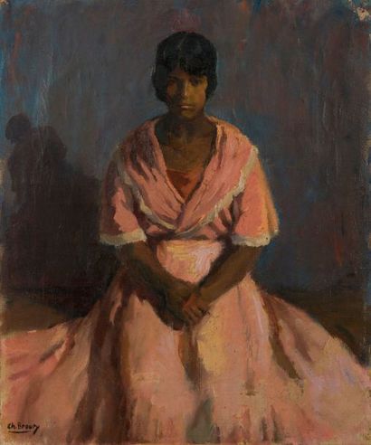 Charles BROUTY (1897-1984) 

Portrait de femme. 

Huile sur toile. 

Signée en bas...