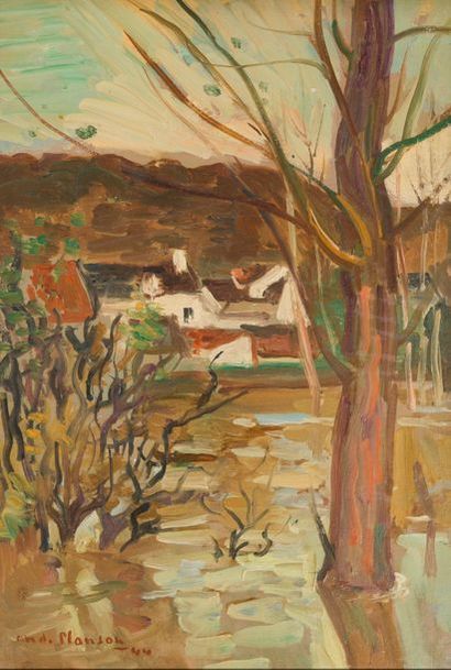 André PLANSON (1898-1981) 

Paysage d'hiver, 1944. 

Huile sur panneau. 

Signée...