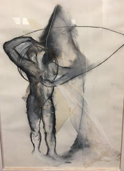 J. ANGELAUD (XXème-XXIème s.) 

Sans titre.

Technique mixte sur papier. 

76 x 54...