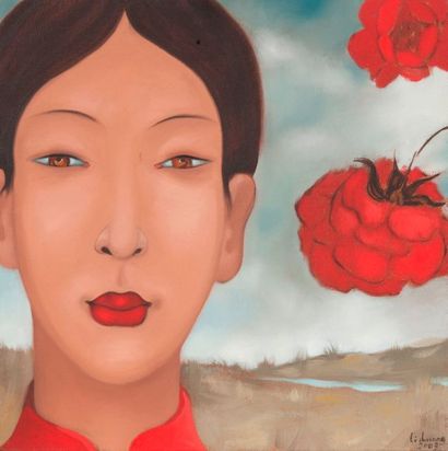 LI SHUANG (1957) 

Amour serein, 2003.

Huile sur toile.

Signée et datée en bas...