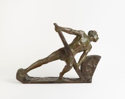 Alberto BAZZONI (1889-1973) 

La force. 

Epreuve en bronze à patine brune nuancée...