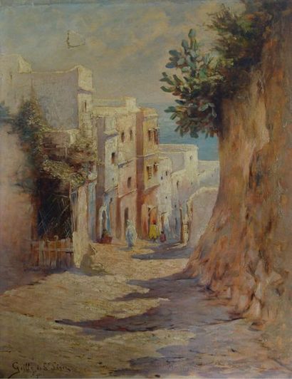 Léon GEILLE DE SAINT-LÉGER (1864-1937) 

Ruelle à Alger. 

Huile sur toile. 

Signée...