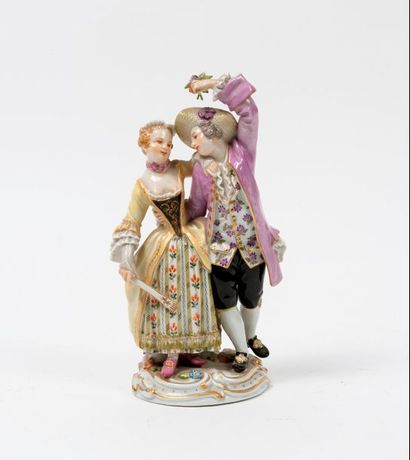 MEISSEN, XXème siècle 

Couple dansant

Tirage en porcelaine à décor polychrome.

Marqué...