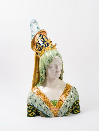 D'après Angelo MINGHETTI, manufacture de Bologne 

Buste de reine (Anne de Bretagne...