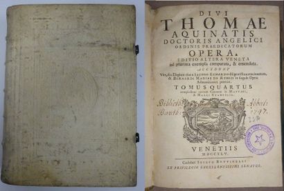 DIVI THOMAE AQUINATIS DOCTORIS ANGELICI 

Opera.

Editions Altera Veneta, 1745.

Un...