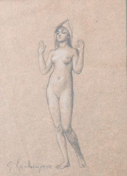 Georges Antoine ROCHEGROSSE (1859-1938) 

Femme nue. 

Mine de plomb et rehauts de...