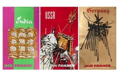 Georges Mathieu (1921-2012) pour Air France 

Lot de 5 affiches imprimées comprenant...