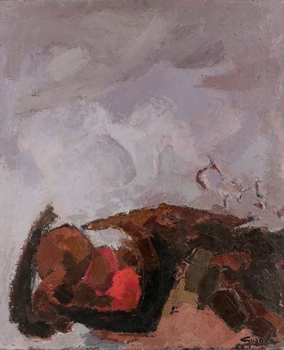 Antonio GUANSÉ (1926-2008) 

Mouvements de ciel et rochers, 1960. 

Huile sur toile.

Signée...
