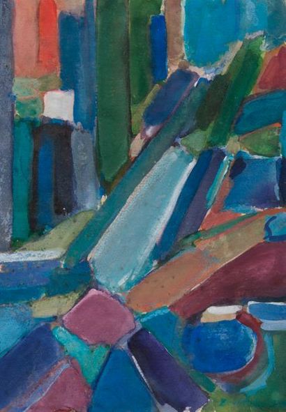 Katia ZOUBDCHENKO (1937) 

Composition abstraite. 

Aquarelle et gouache sur papier....