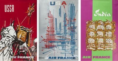 Georges Mathieu (1921-2012) pour Air France 

Lot de 5 affiches imprimées comprenant...