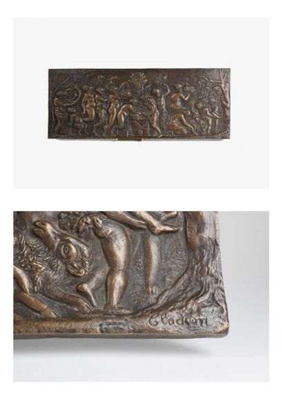D'après Claude Michel, dit CLODION (1738-1814) 

Bacchanale. 

Bas-relief en bronze...