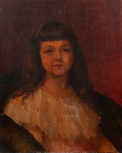 Alphonse MONCHABLON (1835-1907) 

Portrait de petite fille.

Huile sur toile.

Signée...