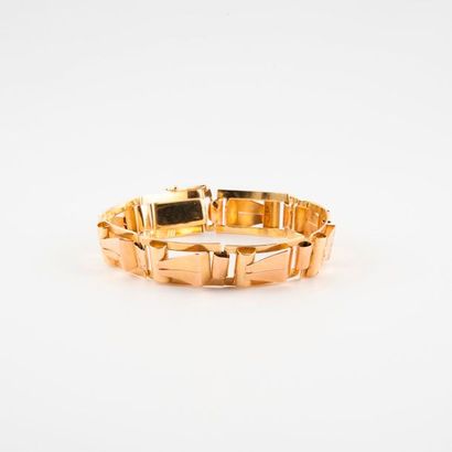 Bracelet articule en ors jaune et rose (750)...
