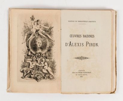 PIRON (Alexis) OEuvres badines d'Alexis Piron.
Paris, chez la mère Godichon, au Palais...