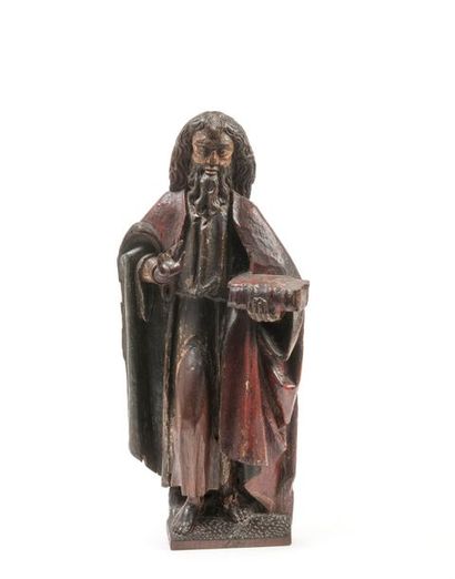 ALLEMAGNE DU SUD Statue de Saint personnage.
En bois polychrome représenté en pied,...