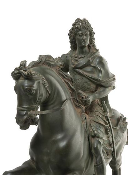 D'après Martin van den BOGAERT (1637-1694), dit DESJARDINS Statue équestre de Louis...