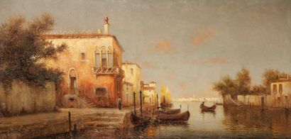 Alphonse LECOZ (XIX-XX) Canal à Venise.
Huile sur toile.
Signée en bas à gauche.
Numéroté...