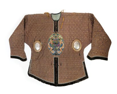 CHINE, fin époque Qing (1644-1912) Armure ou uniforme de parade d'officier de la...