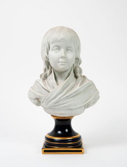 D'après Jean Antoine HOUDON (1741-1828) 

Buste de Louis XVII enfant.

Biscuit sur...