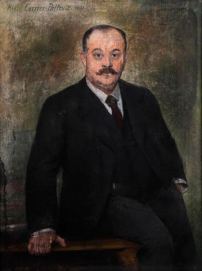 Pierre CARRIER-BELLEUSE (1851-1932/33) 

Portrait à l'homme. 

Huile sur toile. 

Signée...