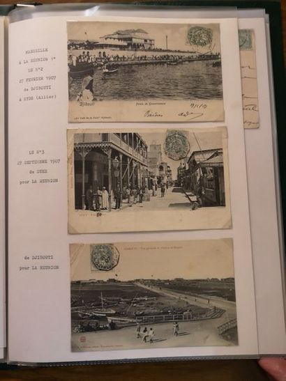 COLONIES FRANCAISES 

Lot de 75 cartes postales affranchies, avec cad de Lignes Maritimes...