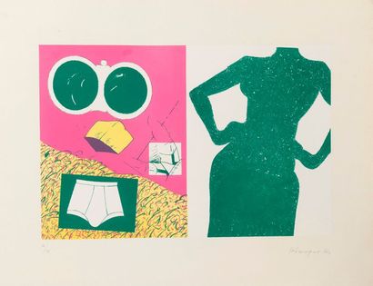 Hervé TELEMAQUE (1937) 

Sans titre, 1964.

Lithographie en couleurs.

Signée et...