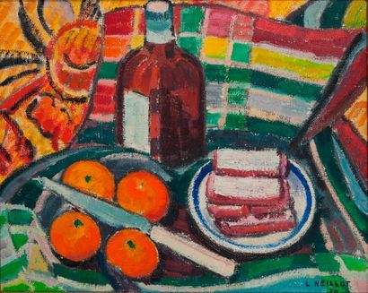 Louis NEILLOT (1898-1973) 

Nature morte aux oranges, 1970. 

Huile sur toile. 

Signée...