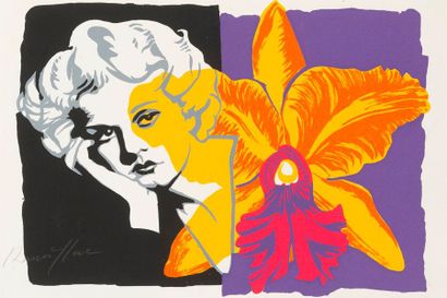 Bernard RANCILLAC (1931) 

Portrait à la fleur.

Sérigraphie en couleurs

Signée...