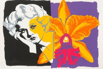 Bernard RANCILLAC (1931) 

Portrait à la fleur.

Sérigraphie en couleurs

Épreuve...