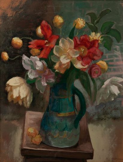 Abraham WEINBAUM (1890-1943) 

Bouquet de fleurs, 1931. 

Gouache sur papier. 

Signée,...