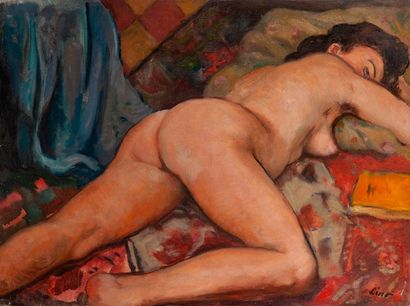 Gustave LINO (1893-1961) 

Nu féminin. 

Huile sur toile. 

Signée en bas droite....