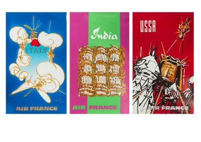 Georges Mathieu (1921-2012) pour Air France 

Lot de 6 affiches imprimées comprenant...