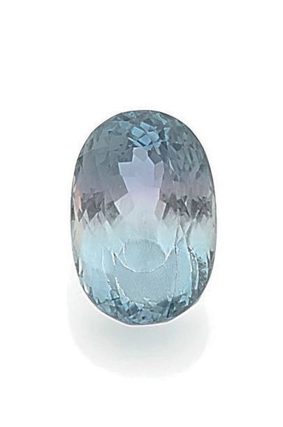 null Spodumène Hiddenite sur papier de taille ovale facettée.
Poids: 29,95 carats.
Dim.:...