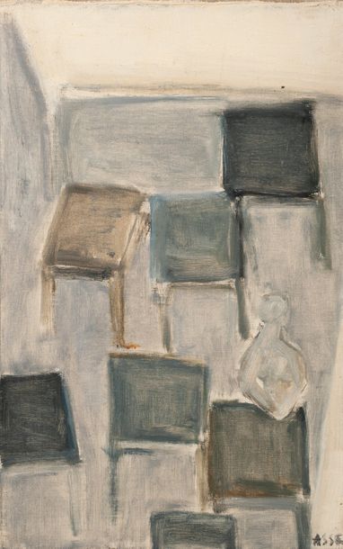 Geneviève ASSE (1923) Sans titre, circa 1955-60.
Huile sur toile.
Signée en bas à...