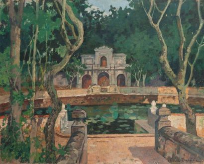 Henri DABADIE (1867-1949) Nymphée dans un parc.
Huile sur toile.
Signée en bas à...