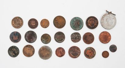 null FRANCE et divers pays

Lot de pièces de monnaies en métal, surtout des XVIIIème...