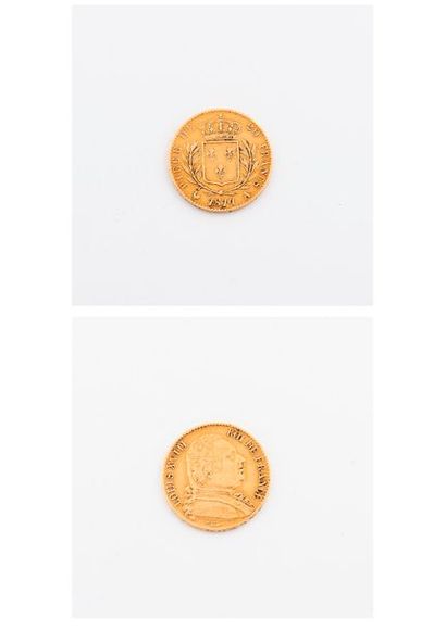null FRANCE 

Pièce de 20 Francs or, Louis XVIII, 1814 Paris. 

Poids : 6,4 g. 
...