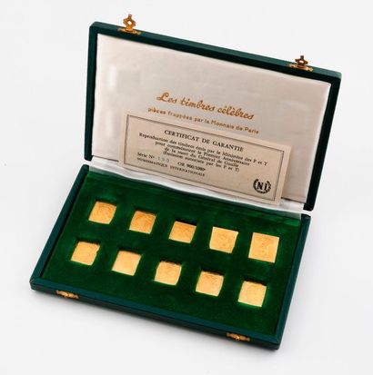 null MONNAIE DE PARIS

Coffret contenant 10 timbres célèbres en or jaune (999).

Poids...