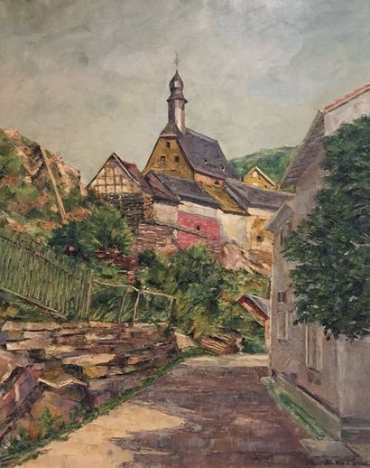 Paul DAHLEN (1881-1954) 
Paysage de Wiesbaden.
Huile sur toile.
Signée en bas à droite.
101...