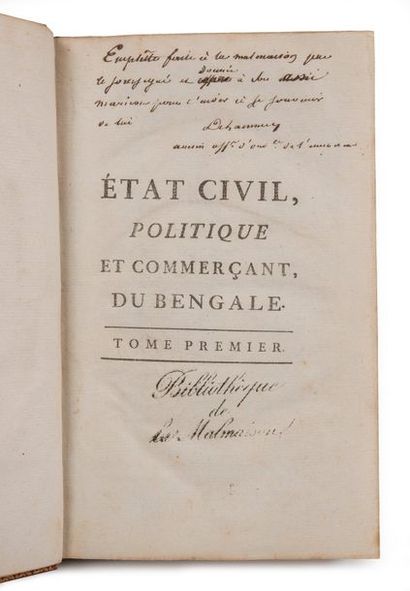 BOLTS (William). État civil, politique et commerçant, du Bengale; ou Histoire des...