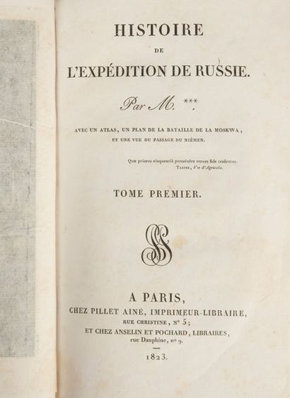 CHAMBRAY (Georges, marquis de). Histoire de l'expédition de Russie.
Paris, Pillet...
