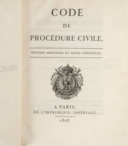 null CODE CIVIL DES FRANÇAIS. Édition originale et seule officielle. Paris, De l'Imprimerie...