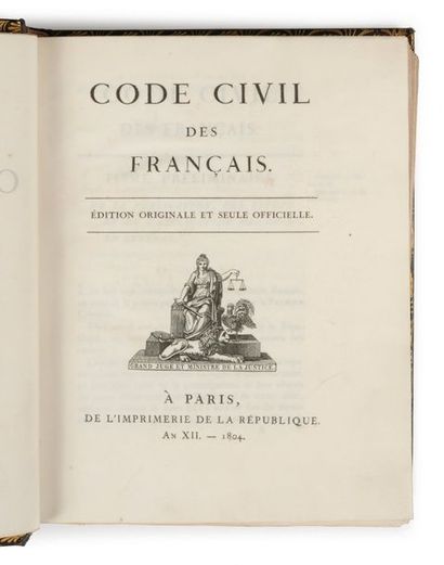 null CODE CIVIL DES FRANÇAIS. Édition originale et seule officielle. Paris, De l'Imprimerie...