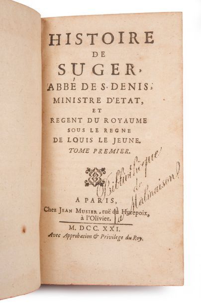 [GERVAISE (FRANÇOIS ARMAND)]. Histoire de Suger, abbé de S. Denis, ministre d'État,...