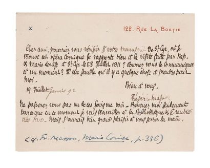 null MANUSCRIT.
BÉRAUD (Antony) et TREILLARD.
Fritz et Pauline. Opéra comique en...