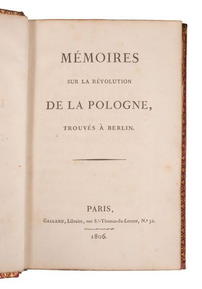 null [PISTOR (DE)].
Mémoires sur la révolution de la Pologne, trouvés à Berlin. Paris,...