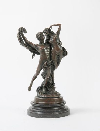 D'après Eugène MARIOTON (1854 - 1933) 

Psyché et l'Amour.

Epreuve en bronze à patine...